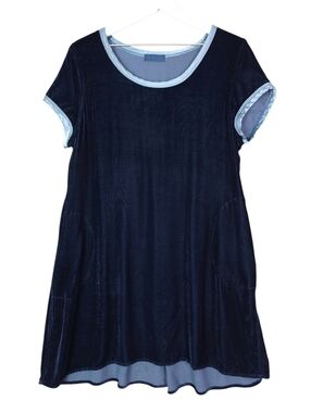 CP Shades Elodie Cap Sleeve Velvet Dress in Navy